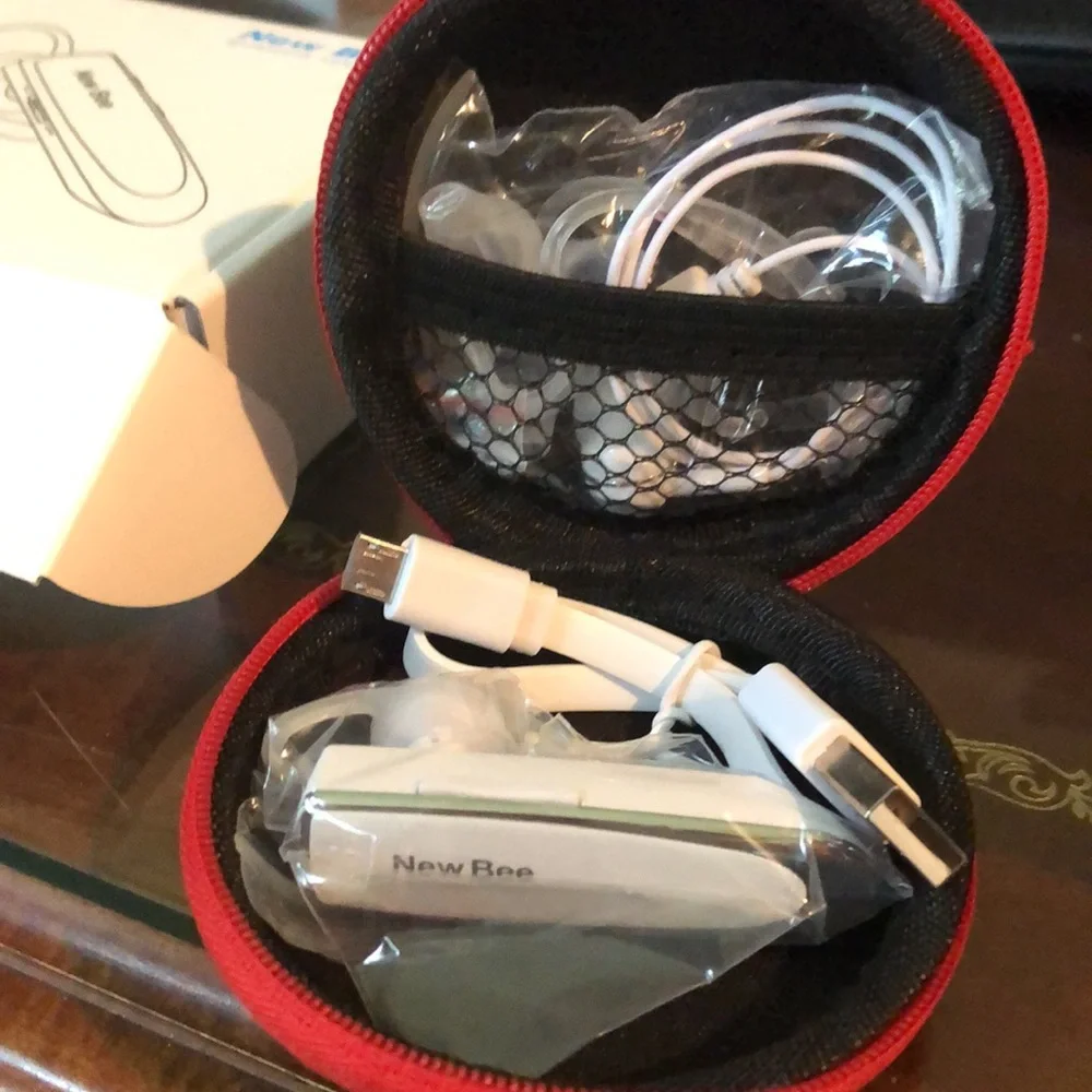 Blue tooth “New Bee” white headset. Brand new. 1 of 2. 1 for $20 or 2 for $30